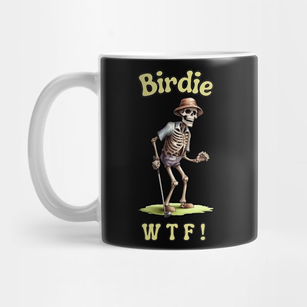 Golf Skeleton Birdie WTF Quote -Funny Golf Saying by stickercuffs